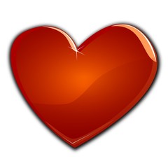 Heart shape in glowing orange