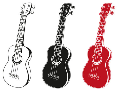 Illustration of soprano ukuleles