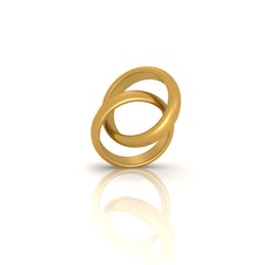 A pair of gold wedding rings - a 3d image
