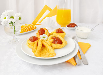 Pancakes with jam