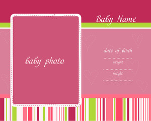 Baby Arrival Card with Photo Frames