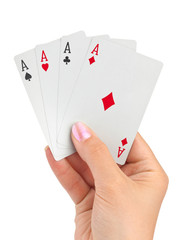 Hand with four aces