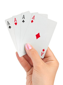 Hand with four aces