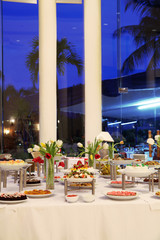 buffet dinner at restaurant