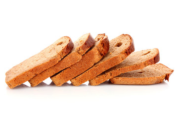 Fresh wheat bread. Isolated on white background
