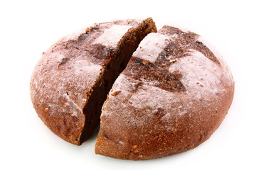 Fresh wheat bread. Isolated on white background