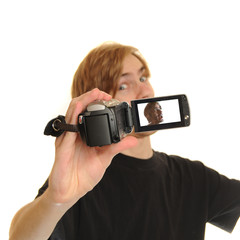 Man with HD Camcorder
