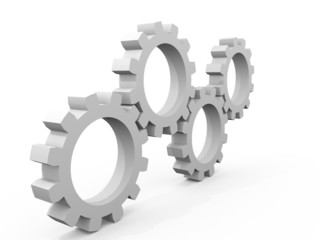 Close-up of serveral metal gears