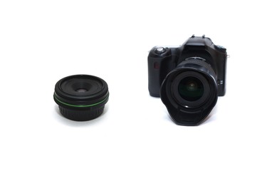 DSLR camera with lens