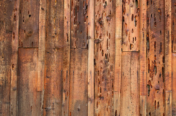 Holey wood wall