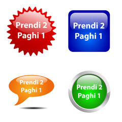 Bottoni prendi 2 paghi 1 # Vettoriale