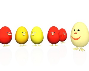 Frohe Ostern mit dem lustigen Küken