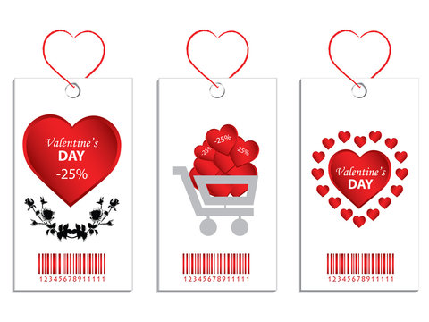 special price tag with heart  - Valentine's day design