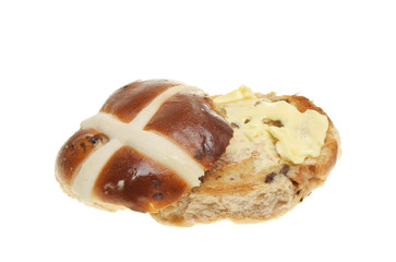 Toasted hot cross bun