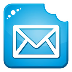 Blue chewed mail contact button