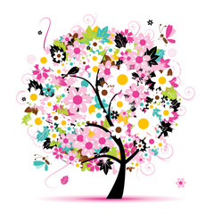 Summer floral tree for your design