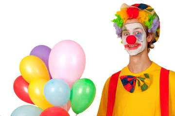 Bunter Clown mit Luftballons