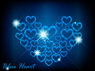 Elegant blue heart