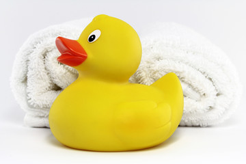 ente mit badetücher