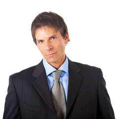 Portrait of a successful mature businessman isolated on white