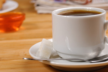 Coffe, glasses, news