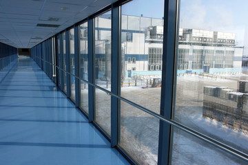 Modern factory glass passage