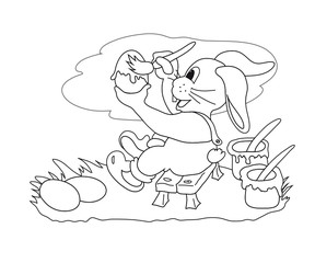 Malvorlage Hase bei der Arbeit