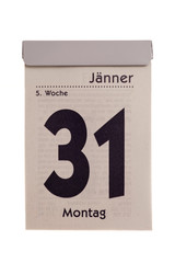 Abrisskalender Letzter