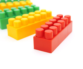 Fototapeta premium multicolored toy blocks isolated on a white background