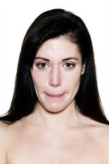 Fototapeta premium beautiful caucasian woman crying