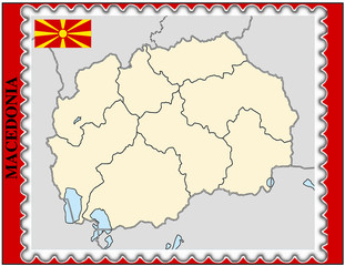 Macedonia national emblem map coat flag business background