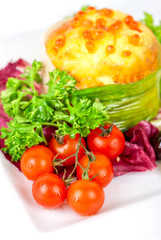 salmon with omelette and philadelphia cheese