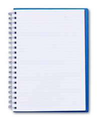 blue notebook isolated