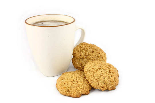 Oatmeal Cookies and Mug of Hot Tea