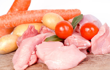 viande de veau et légumes prêt à cuire