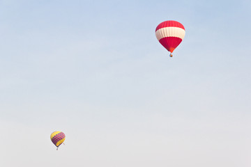 hot air balloon against blue sky