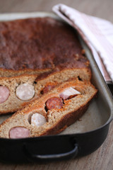 Easter semolina bread with meat - traditional in Silesia
