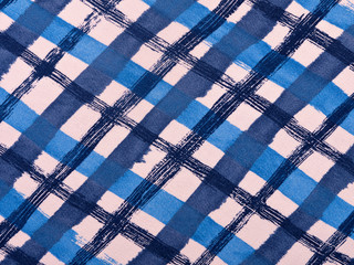 Blue and white chequered cloth background