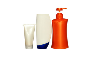 Cosmetic packaging on a white cloth