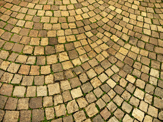 Blockwork paving curved pattern