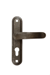 The door metal handle on a white background