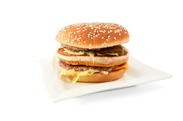 cheeseburger on a plate