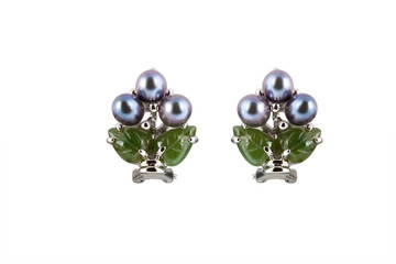 colored earrings on white