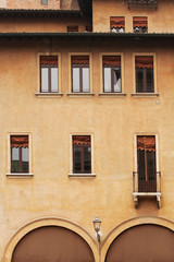 Colorful houses in downtown Mantua, Nothern Italy