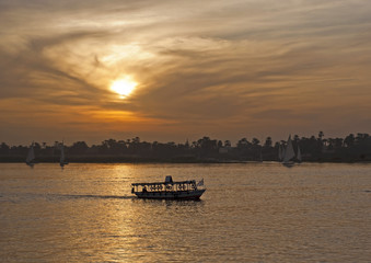 Fototapeta premium Sunset over the river Nile