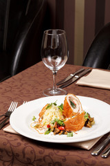 chicken fillet with vegetables and potatoes