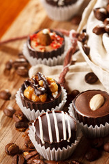 chocolate sweets with coffee beans