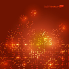 Glowing Puzzle Vector Background