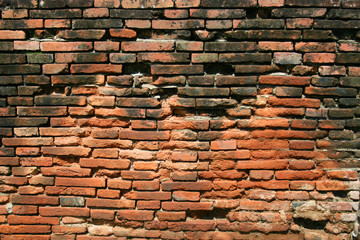 Pagoda wall in Ayutthaya, Thailand.