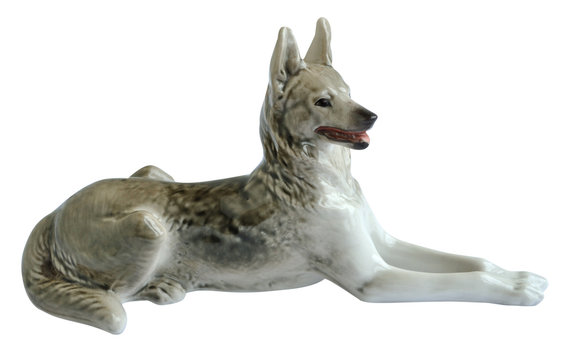 isolated ceramic shepherd dog